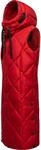 Navahoo warme Damen Winter Steppweste lang mit Kapuze Schnuckel Apple Red Gr. S