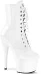 Pleaser ADORE-1020 Damen Plateau Stiefelette, Lack Wei&szlig;, EU 37 (US 7)