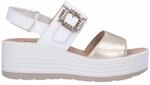 IGI&Co D.clea, Damen-Sandalen mit Keilabsatz, Wei&szlig;es Platin, 40 EU