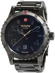 Nixon Herren-Armbanduhr Diplomat SS All Black Polished Analog Quarz Edelstahl