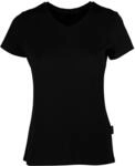 HRM Damen Luxury V-Neck Tee, schwarz, Gr. L I Premium T-Shirt Damen V-Ausschnitt aus