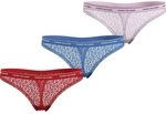 Tommy Hilfiger Damen 3er Pack Strings Premium Essential Tangas, Mehrfarbig (Fierce