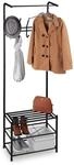 Relaxdays Garderobenst&auml;nder mit Schuhablage, freistehend, Flur Standgarderobe,