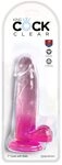 King Cock King Cock Clear 7" with Balls - Pink, Clear/Pink, 7 Zoll