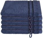 Schiesser Waschhandschuhset Milano - 5-teilig - 16 x 22 cm - Dunkelblau