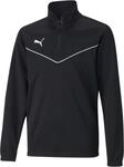 PUMA Jungen Teamrise 1/4 Zip Top Jr Sweatshirt, Puma Black-puma White, 128 EU