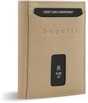 bugatti Secure Slim Mini B&ouml;rse aus Leder mit RFID-Schutz, Slim Wallet, Kartenetui,
