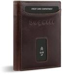 bugatti Secure Slim Mini B&ouml;rse Spezial mit RV-M&uuml;nzfach und RFID-Schutz aus Leder,