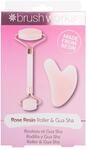 Brushworks Rosenquarz und Gua Sha 2-St&uuml;cke Set, 70 g