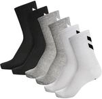 Hummel Unisex Hmlchevron 6-Pack Socks, BLACK/WHITE/GREY, 14 EU