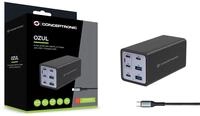 Conceptronic 6-Port 200W GaN USB-PD 3.1-Ladeger&auml;t mit USB-C-Ladekabel, USB-C x 4,