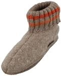 HAFLINGER H&uuml;ttenschuh Paul mit Kragen aus reiner Schurwolle Beige (Beigemeliert 46),