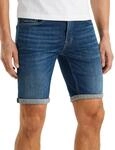 PME Legend Herren Jeans Short NIGHTFLIGHT - Regular Fit - Blau - Grau Stretch,