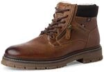 s.Oliver Herren Stiefel zum Schn&uuml;ren mit Rei&szlig;verschluss Gef&uuml;ttert, Braun (Cognac),
