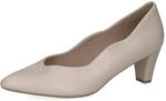 CAPRICE Damen Pumps aus Leder mit Trichterabsatz, Cremefarben (Cream Perlato), 38.5