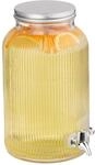 Relaxdays Getr&auml;nkespender, Limobeh&auml;lter geriffelt, 5 L, Zapfhahn & Deckel,