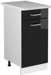 Vicco K&uuml;chenunterschrank R-Line, Schwarz Hochglanz, 40 cm