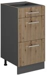 Vicco K&uuml;chenunterschrank R-Line, Artisan-Eiche, 40 cm mit Schubladen, ohne
