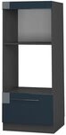 Vicco Mikrowellenschrank Fame-Line, Dunkelblau Hochglanz, 60 cm offen, zur