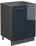 Vicco K&uuml;chenunterschrank Fame-Line, Dunkelblau Hochglanz, 60 cm | MDF-Front &middot;...