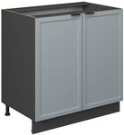 Vicco Sp&uuml;lenunterschrank Fame-Line, Hellblau-grau, 80 cm mit Regal, ohne