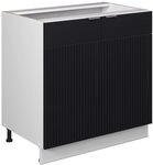 Vicco Sp&uuml;lenunterschrank Fame-Line, Schwarz gestreift, 80 cm