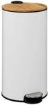 5five - m&uuml;lleimer mit bambusdeckel 30l "modern color" wei&szlig;