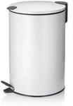 kela Treteimer 12l wei&szlig; matt, Tretm&uuml;lleimer mit Silent-Close-Deckel,