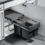 Hailo Abfallsammler 364253 | Raumspar-Tandem 18 + 2x 8.5 L | ab 40cm Schrank mit