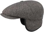 Stetson Hatteras Classic Ear Flaps Flatcap Schirmm&uuml;tze Fischgr&auml;tmuster Wollcap