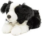 Teddys Rothenburg Kuscheltier Hund Border Collie 30 cm liegend schwarz/wei&szlig;