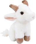 Teddys Rothenburg Kuscheltier Ziege sitzend wei&szlig; 18 cm Pl&uuml;schziege Pl&uuml;schtier