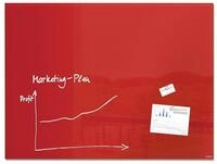 SIGEL GL212 Premium Glas-Whiteboard 120x90 cm rot hochgl&auml;nzend, SGS gepr&uuml;ft,