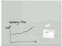 SIGEL GL213 Premium Glas-Whiteboard 120x90 cm grau hochgl&auml;nzend, SGS gepr&uuml;ft,