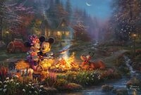 Schmidt Spiele 56558 Thomas Kinkade, Disney, Mickey and Minnie, Sweetheart Campfire,