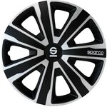Sparco Radzierblenden Palermo - 16-Zoll - Silber/Schwarz - Satz mit 4 St&uuml;ck