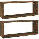 Bussandri Exclusive - W&uuml;rfelregale 2 Stk. R&auml;uchereiche 60x15x23 cm...