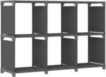 vidaXL W&uuml;rfel-Regal 6 F&auml;cher Grau 103x30x72,5 cm Stoff