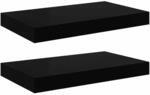vidaXL 2X Wandregal Schwebend H&auml;ngeregal Wandboard B&uuml;cherregal Regalbrett