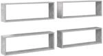 vidaXL W&uuml;rfelregale 4 STK. Betongrau 80x15x26,5 cm Holzwerkstoff