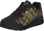 Skechers Damen Golden Heart Sneaker, schwarz/goldfarben, 36 EU