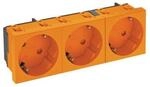 OBO Bettermann Vertr Steckdose 33 Grad, 3-fach Schutzkontakt STD-D3S ROR3
