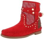 Ital Design Damen Stiefeletten mit Blockabsatz, runde Spitze, Rot, Gr. 38
