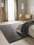 benuta Nest Wollteppich Bent - Anthrazit 120x170 cm - 100% Wolle handgekn&uuml;pft -