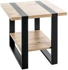 HAKU Beistelltisch Industrial Loft Style Eiche hell schwarz Metall Sofatisch