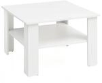 Wohnling Couchtisch WL5.834 Wei&szlig; 60x42x60 cm Design Holztisch mit Ablage,