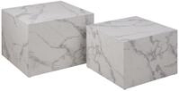 AC Design Furniture Dicte quadratischer Couchtisch 2er-Set, Wei&szlig; mit...