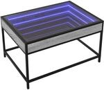 vidaXL Couchtisch, Beistelltisch mit Infinity-LED, Kaffeetisch Sofatisch f&uuml;r