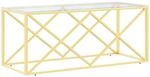 vidaXL Couchtisch 110x45x45 cm Edelstahl und Glas