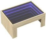 vidaXL Couchtisch, Beistelltisch mit Infinity-LED, Kaffeetisch Sofatisch f&uuml;r